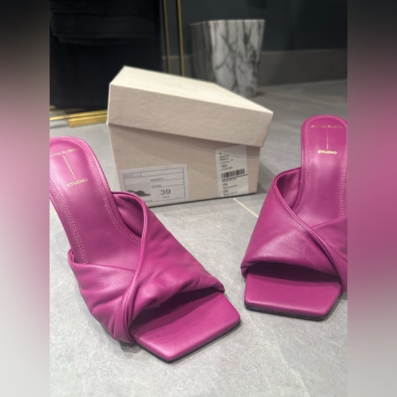 Black Suede Studio Brielle Heel in Magenta - Picture 2 of 5